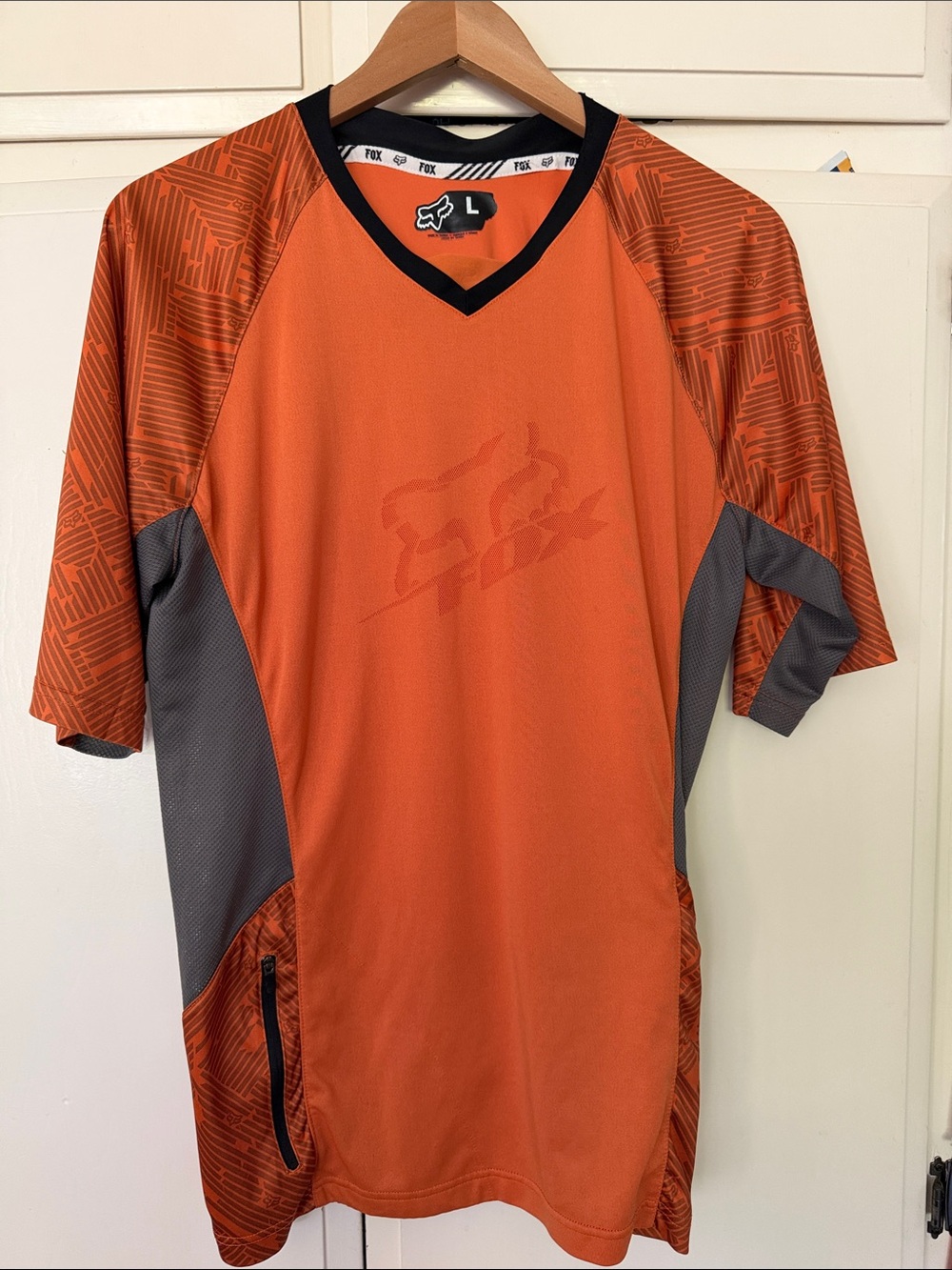Fox Orange and Gray Short-Sleeve MTB Jersey